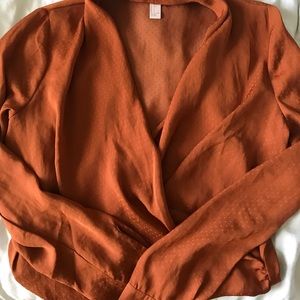 Silky Forever 21 Long Sleeve Blouse